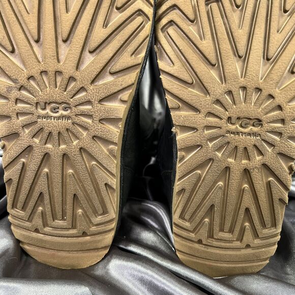 UGG Sutter Moto Boots Women’s 4 US / 34 EU Black Leather Buckle Zip #1969 Fall - Picture 13 of 15